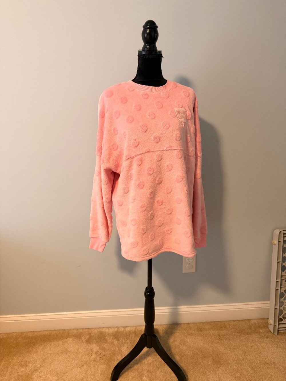 WDW Spirit Jersey- L pink soft fuzzy Disney